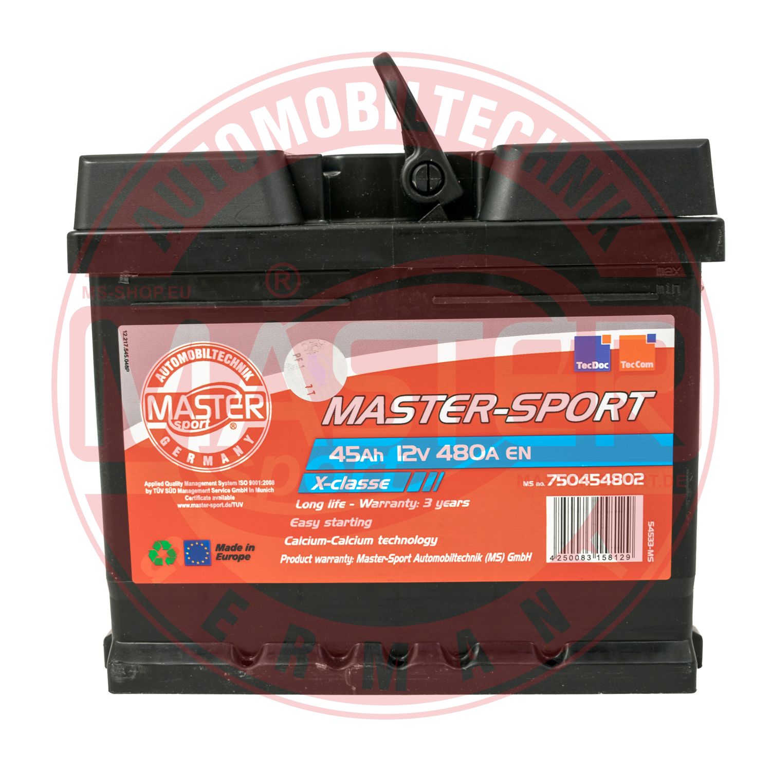 MASTER-SPORT GERMANY 780454802 Starter Battery for AUDI CITROËN FIAT FORD HONDA HYUNDAI LANCIA LOTUS MAZDA MG MORGAN NISSAN OPEL